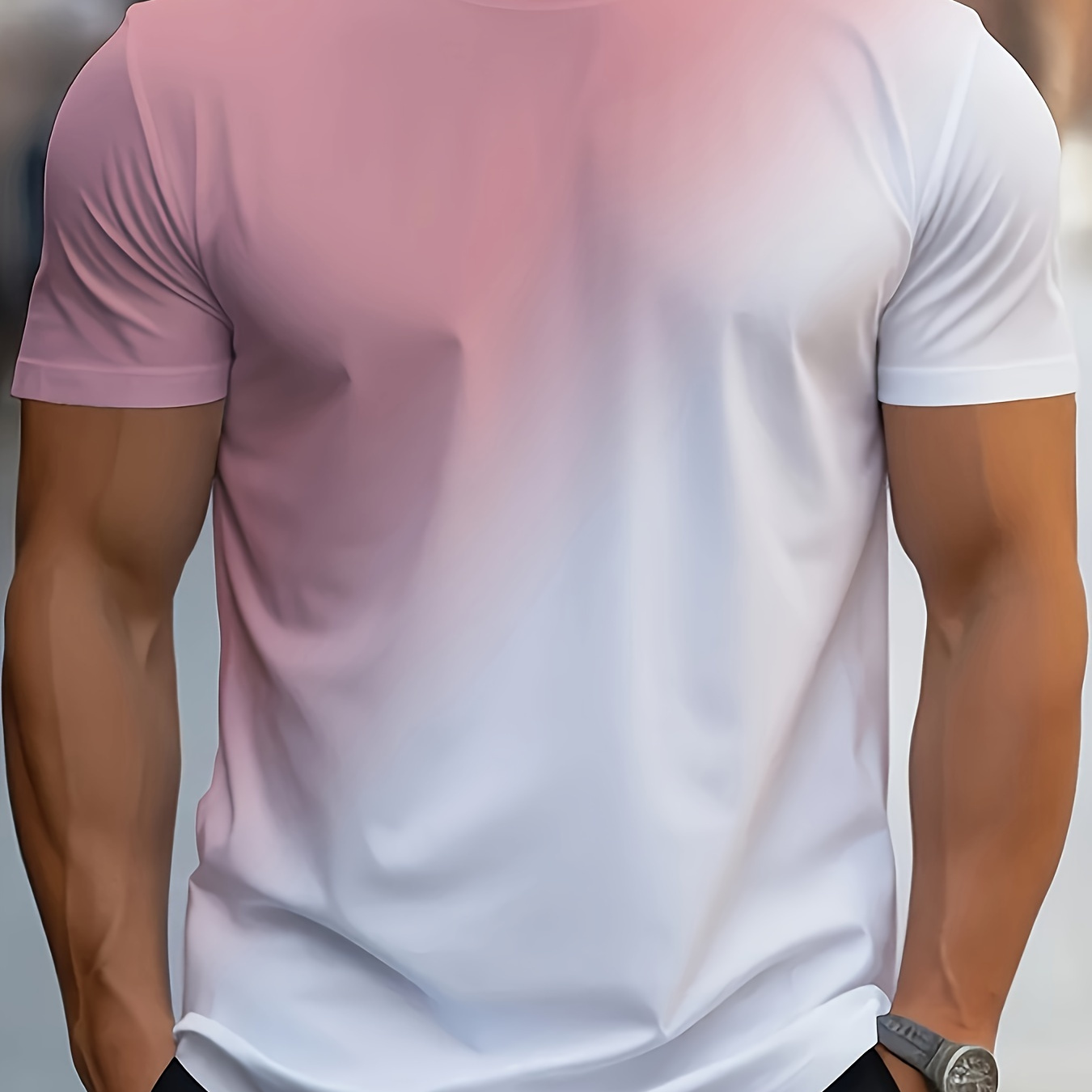 

Gradient Ombre Men's T-shirt | Casual Style | Short Sleeve | Crew Neck | Breathable Material | Summer Fashion Top | Sizes S-xxl