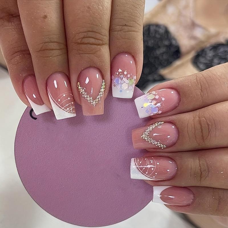 Diamantes Imitación Artificiales Uñas Redondo Flatback Nail - Temu