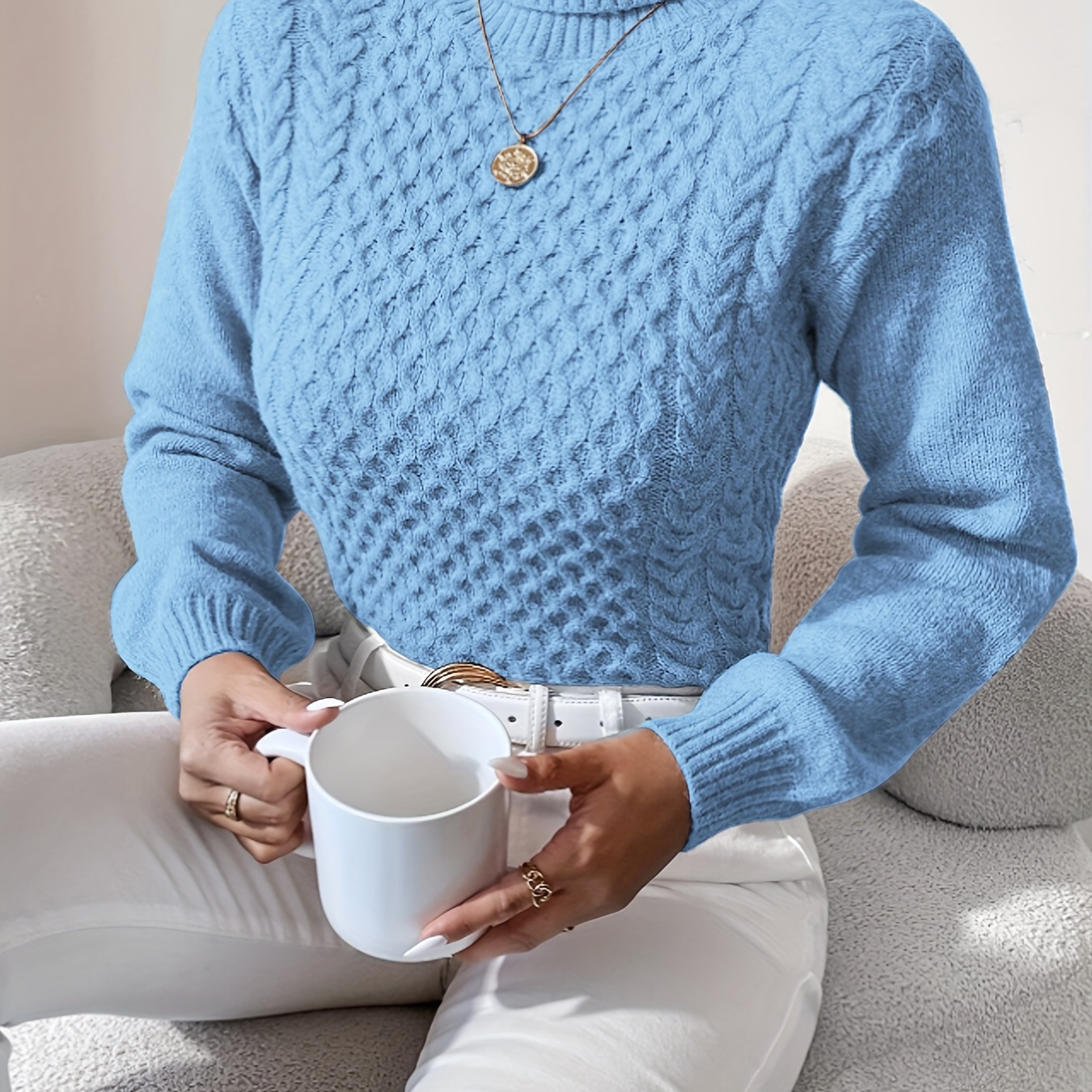 

Women' Color Knitted Pullover For Autumn And Winter