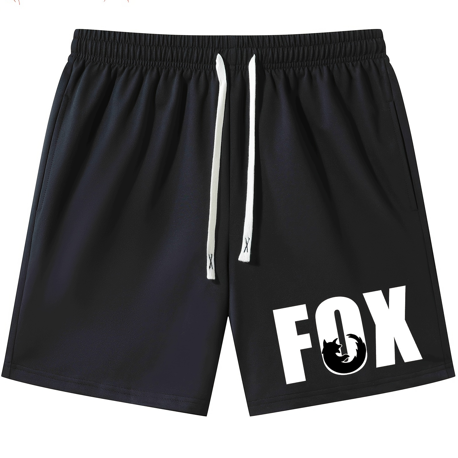

Anime Fox Graphic Print, Men's Summer Comfy Shorts With Drawstrings, Casual Loose Clothing For Men, As Gifts, For Daily Leisure Loungewear Outdoors