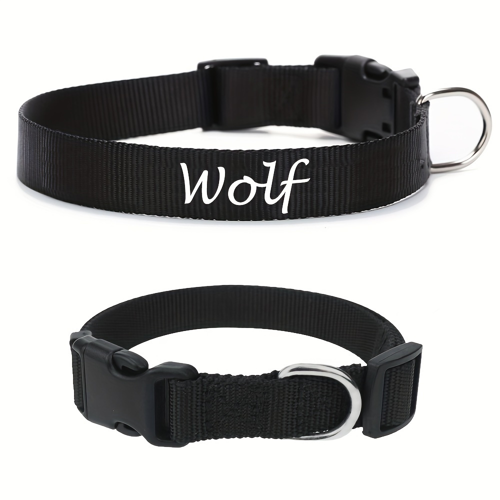 

Black Personalized Dog Collar Custom Pet Customized Id Collar Name Nylon Collar For Small Medium Dog