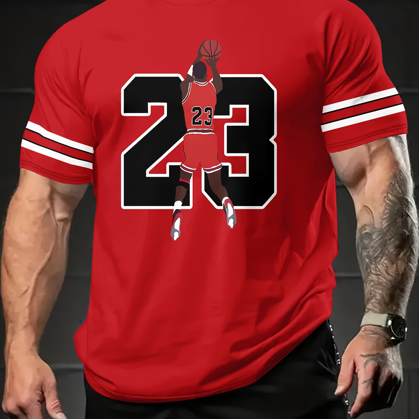 

Basketball Player & Number 23 Print T-shirt, Men's Casual Comfy Tee For Summer, Men's Short Sleeve Top For Sport And Casual Wear