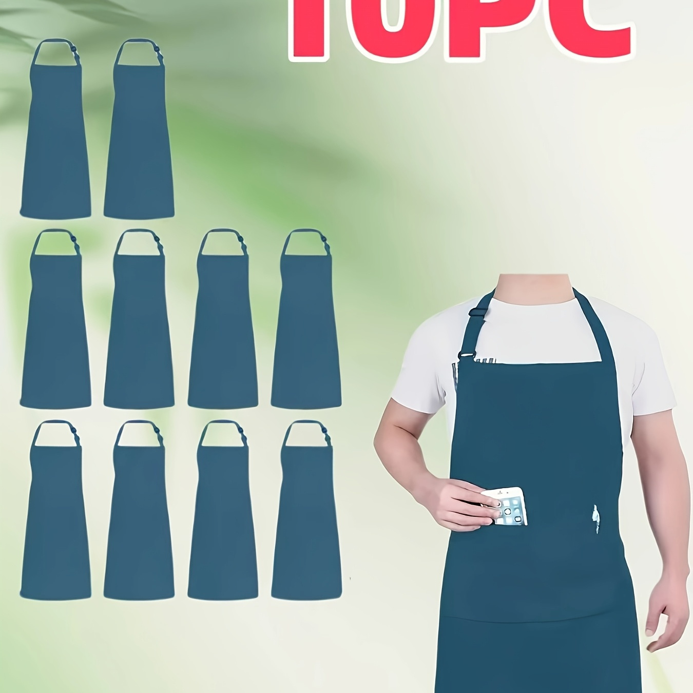 Confezione Da 4 Grembiuli Con Pettorina E 2 Tasche, Grembiule Da Cucina Regolabile Per Chef Per Donne E Uomini Bianco~p151369651