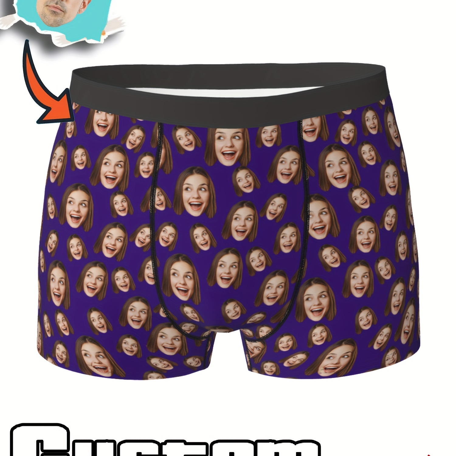 

Custom Face Boxers With Picture, Personalized Photo Boxers, Funny Underwear With Face, Funny Gag Gifts For Dad/husband/boyfriend