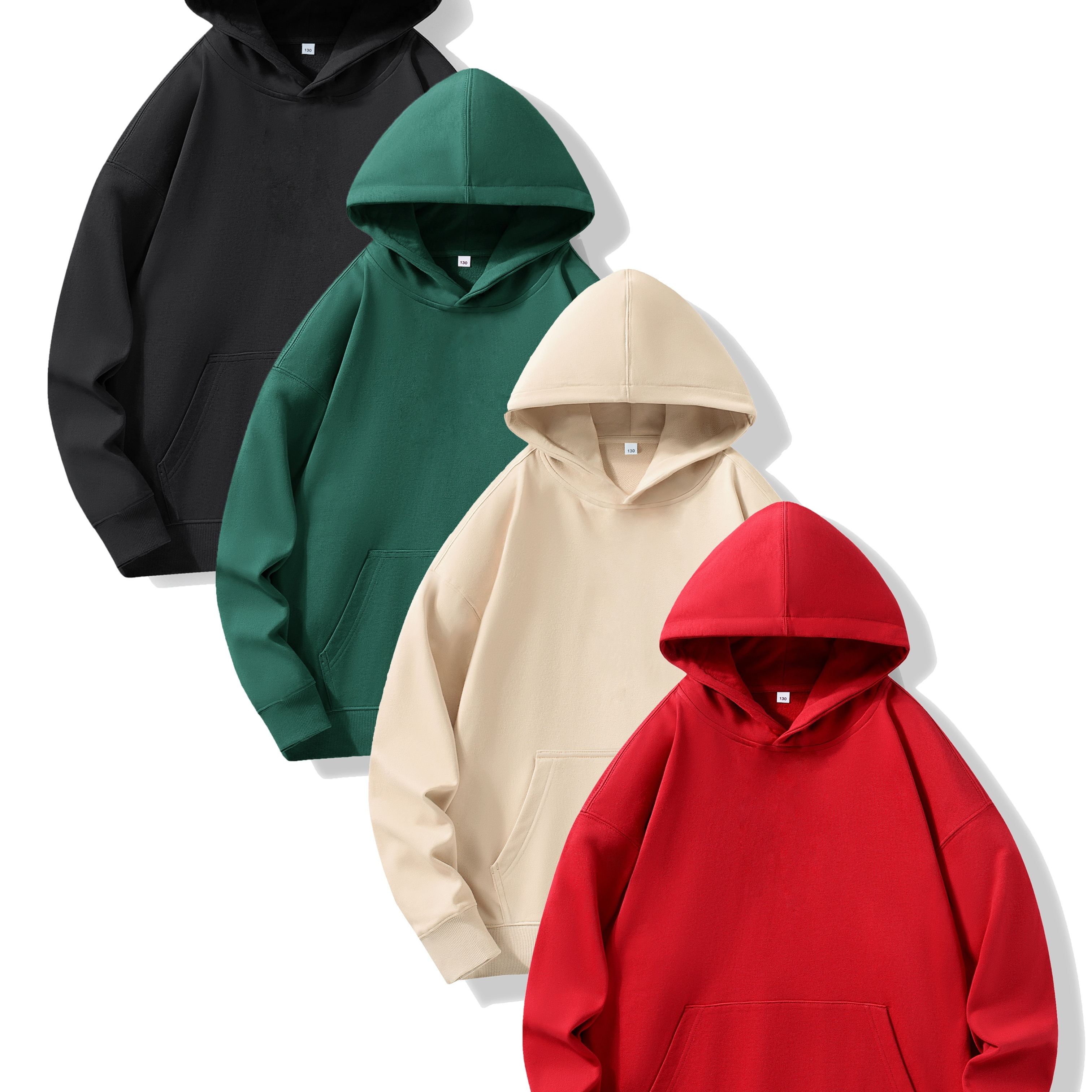 

4pcs Boys Solid Color Long Sleeve Hoodie, Stay Stylish And Cozy Sweatshirt - Perfect Spring Fall Winter Essential For Your Little Fashionista!