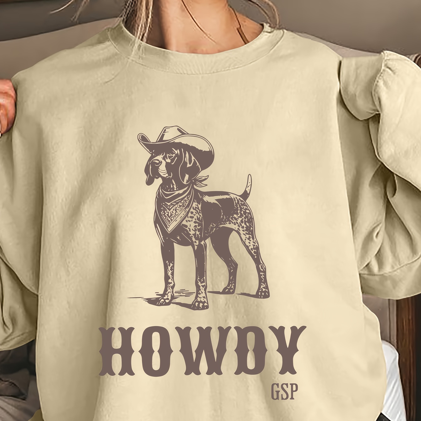 

Cozy German Shorthaired Pointer Graphic Sweatshirt For Women - Crew Neck, Casual Fit, Fall & Winter