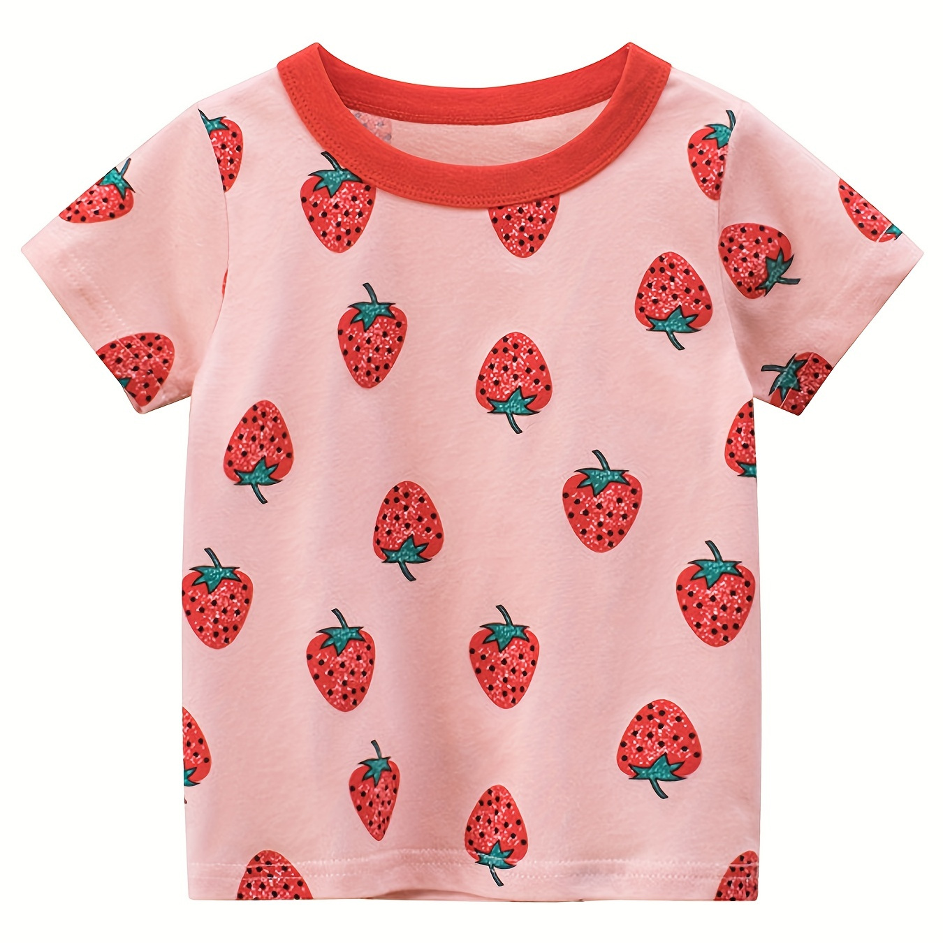 Camiseta Niña Rayas Estampado Fresas Anudada