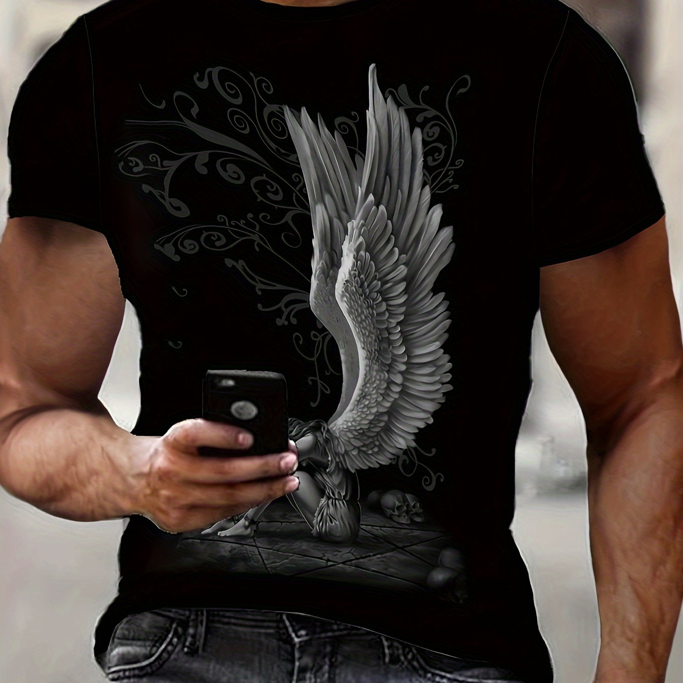 

Men's Print T-shirt, Casual Short Sleeve Crew Neck Tee, Men's Clothing For Outdoor