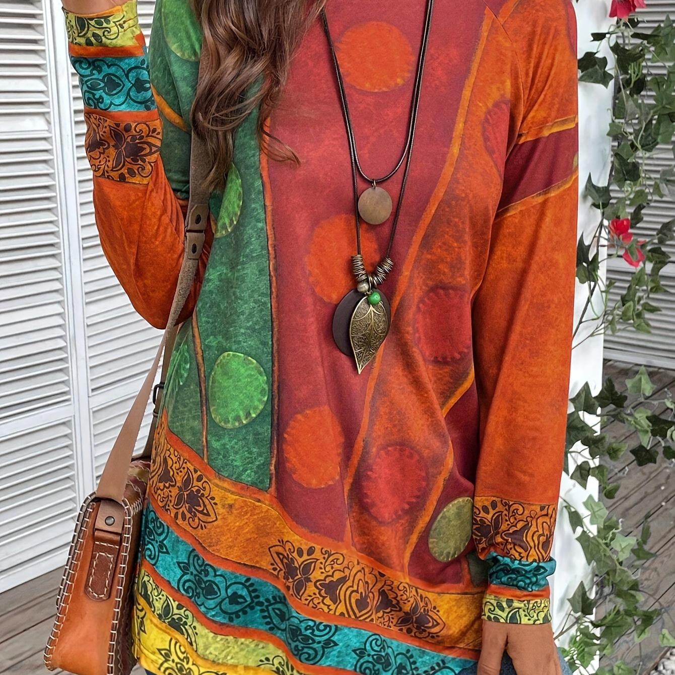 

Neck T-shirt, Style Long Sleeve T-shirt For Spring & Fall, Women's Clothing