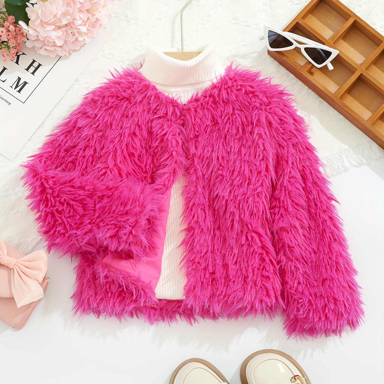 

& Fuzzy Colored Long Sleeve For Fall & , Outerwear