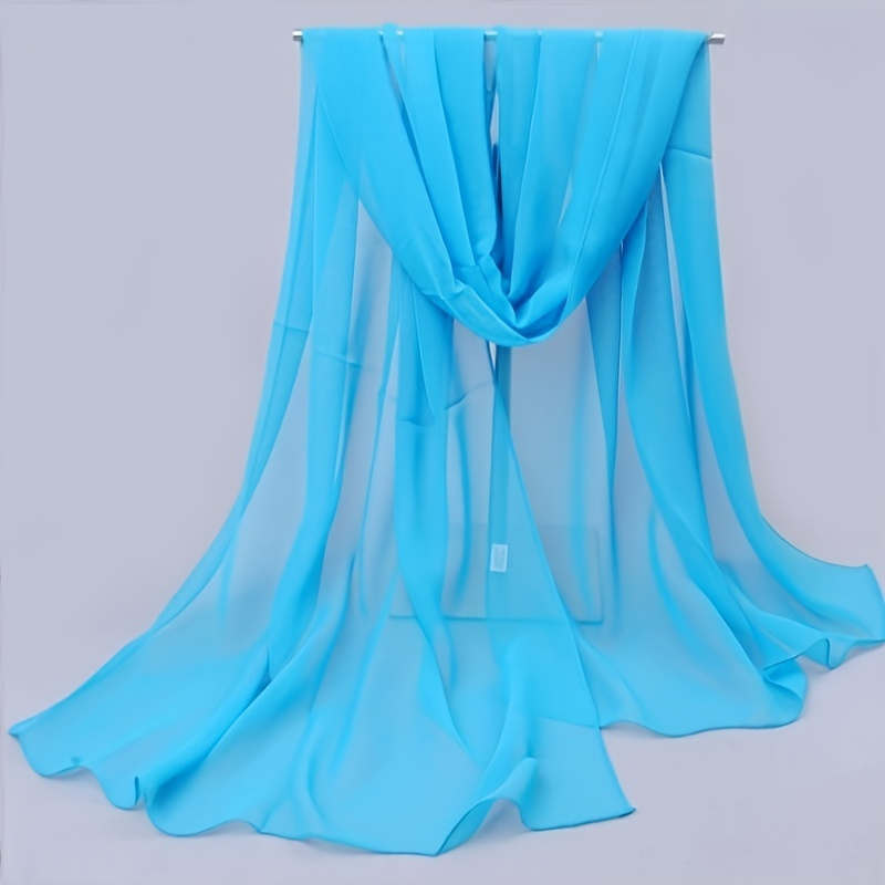 

Solid Color Elegant Chiffon Scarf Casual Sunscreen Shawl Outdoor Travel Windproof Head Wrap Hair Accessories