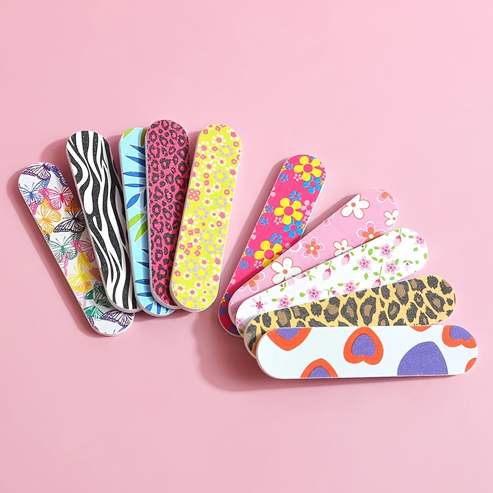 

10pcs Nail Files Double Sided Boards Mini Fingernail Files Manicure Pedicure Tool