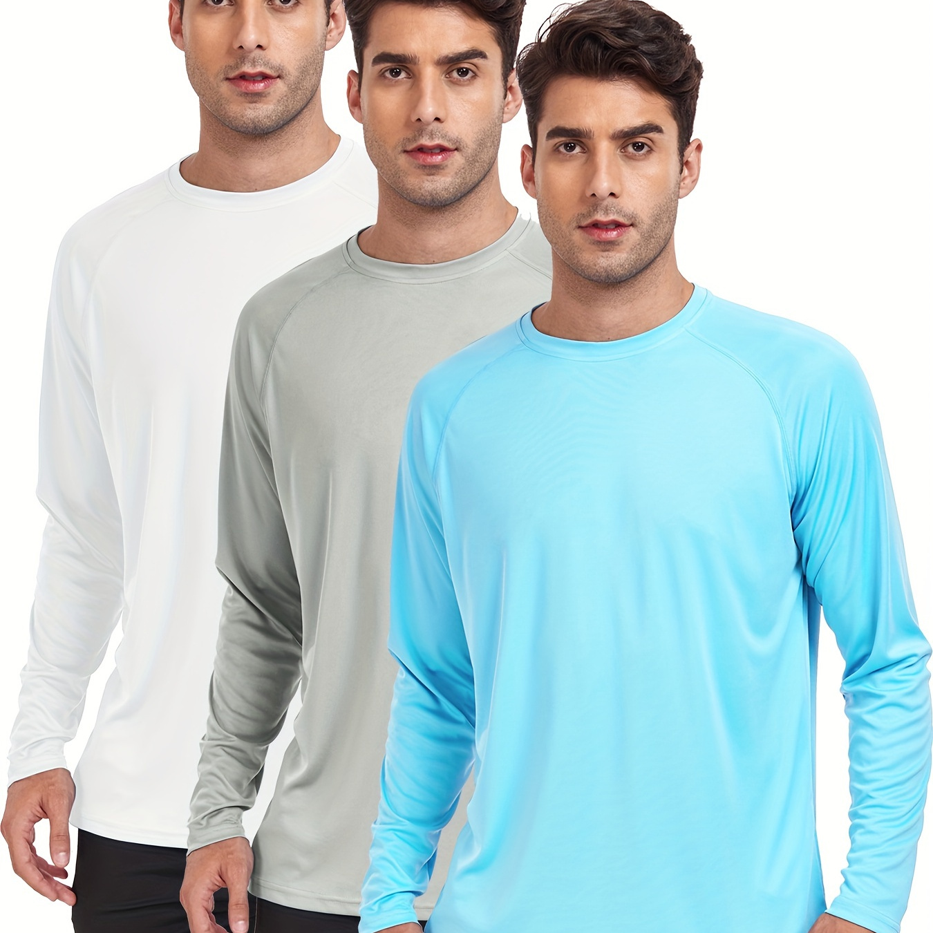 Men's Sun Protection Long Sleeve T shirt Solid Color Quick - Temu New  Zealand