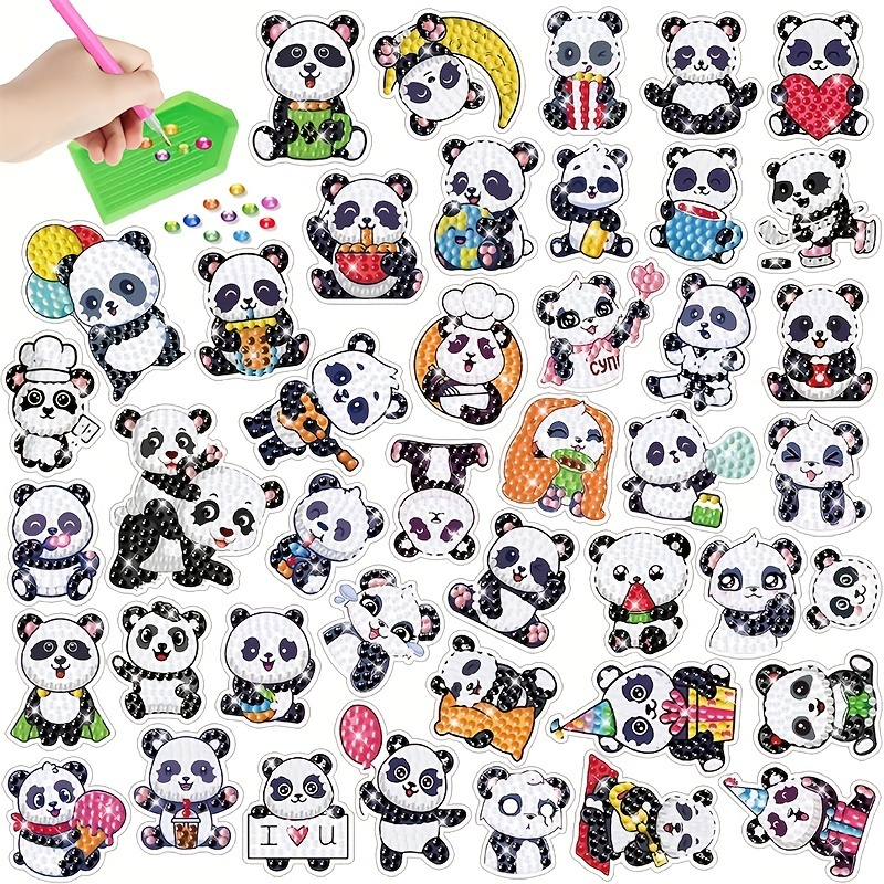 43Pcs 5D Diamond Painting Stickers Kits for Kids,Animal Diamond Painting  Stickers by Numbers,DIY Diamond Art Mosaic Stickers,Art Craft Animal  Stickers