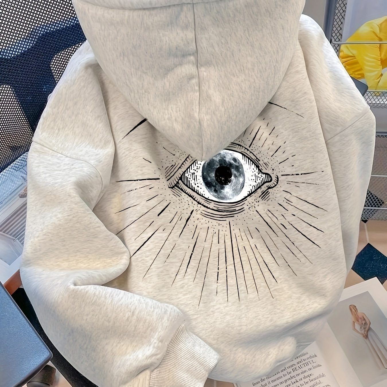 

Stylish Oversized Gray Hoodie For Women - Hip-hop , Polyester With Elastane, Machine Washable, Letter , Oversized Hoodie