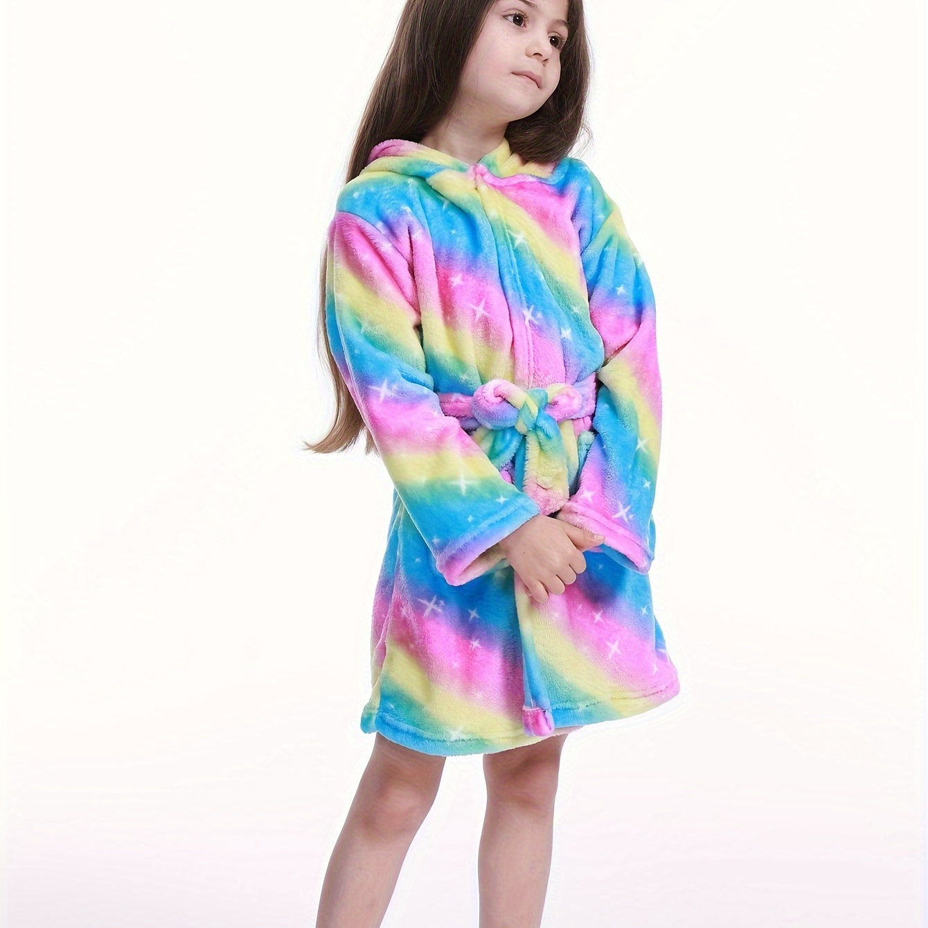 Toddlers Baby Girls Hooded Flannel Soft Sleeper Robe Winter Temu