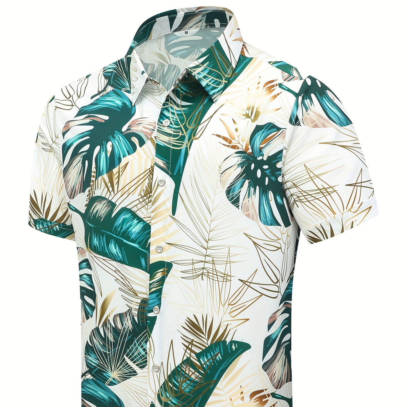 

Leaves, Hawaiian Men's Shirt, Unisex Summer Beach Leisure Vacation Short Sleeved Half Sleeved Half Sleeved Half Sleeved Half Sleeved Shirt, Printed Tropical Romantic Plant Daily