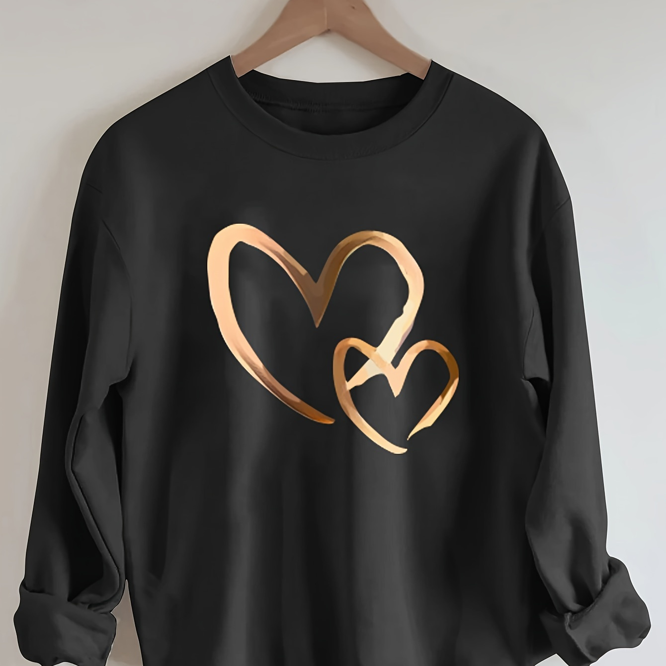 

Women's Casual And Fashionable Sports Sweatshirt, Suitable For Autumn And Winter, Comfortable And Soft, Heart Pattern