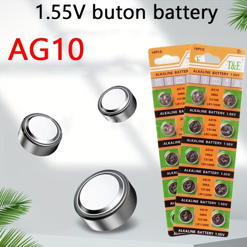 LR1130 AG10 Baterías, alta capacidad SG10 389 189 Batería alcalina premium  1.5V botón pilas de monedas (10 unidades)