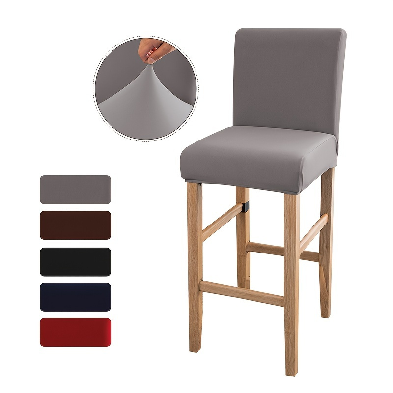 Milk Silk Pure Color Stretch Chair Seat Cover Cafe Bar Stool - Temu Canada
