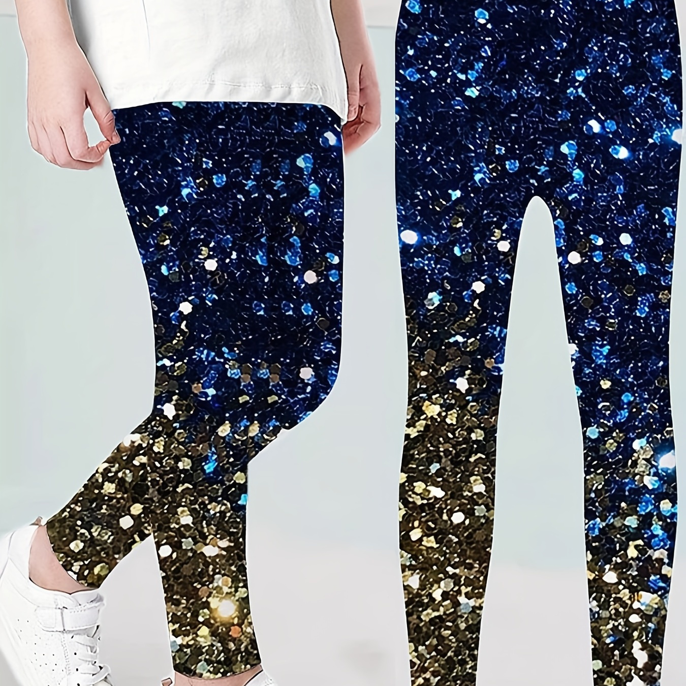 Trendy Girls 2pcs Comfy Starry Sky Graphic Leggings, Casual & Versatile  Pants For Party Gift