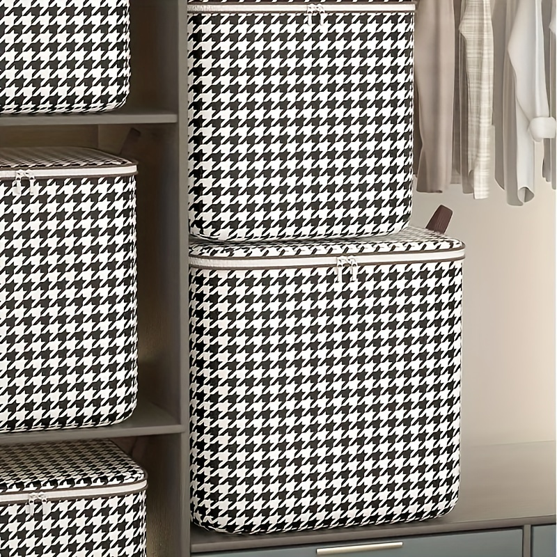 

Houndstooth Large Capacity Clothing Storage Bag, Moisture-proof Quilt Storage Bag, Moving Bag