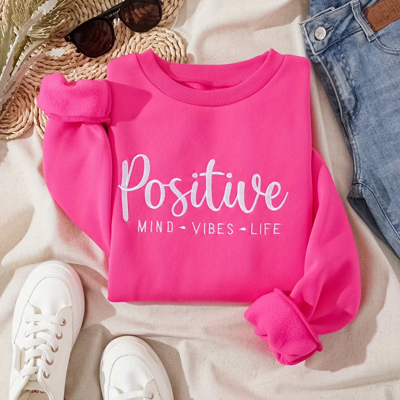 

Letter Print Pullover Sweatshirt, Casual Long Sleeve Crew Neck Sweatshirt For Fall & Winter, Women's Clothing