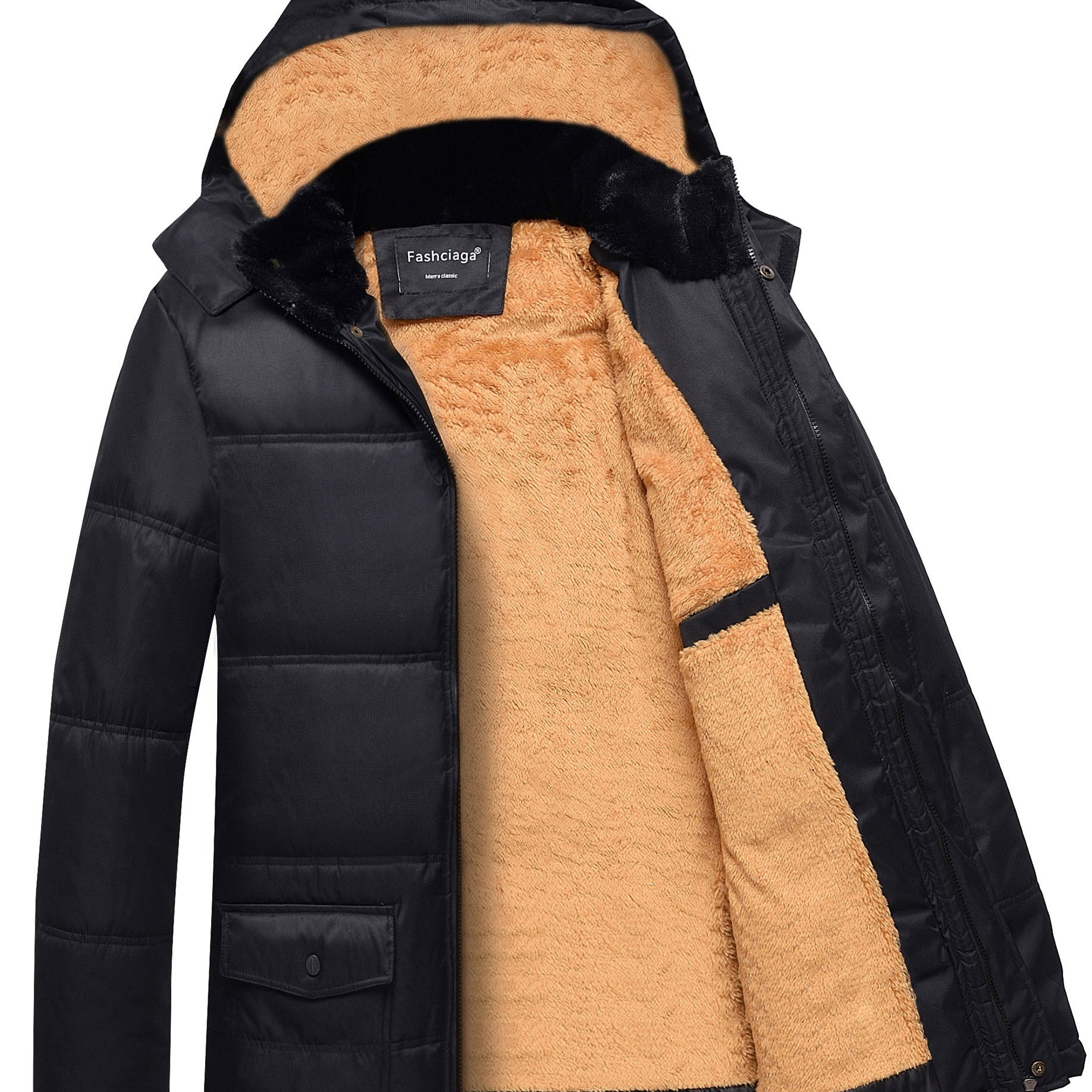 

Hooded Fur Lined Quilted Winter Coats