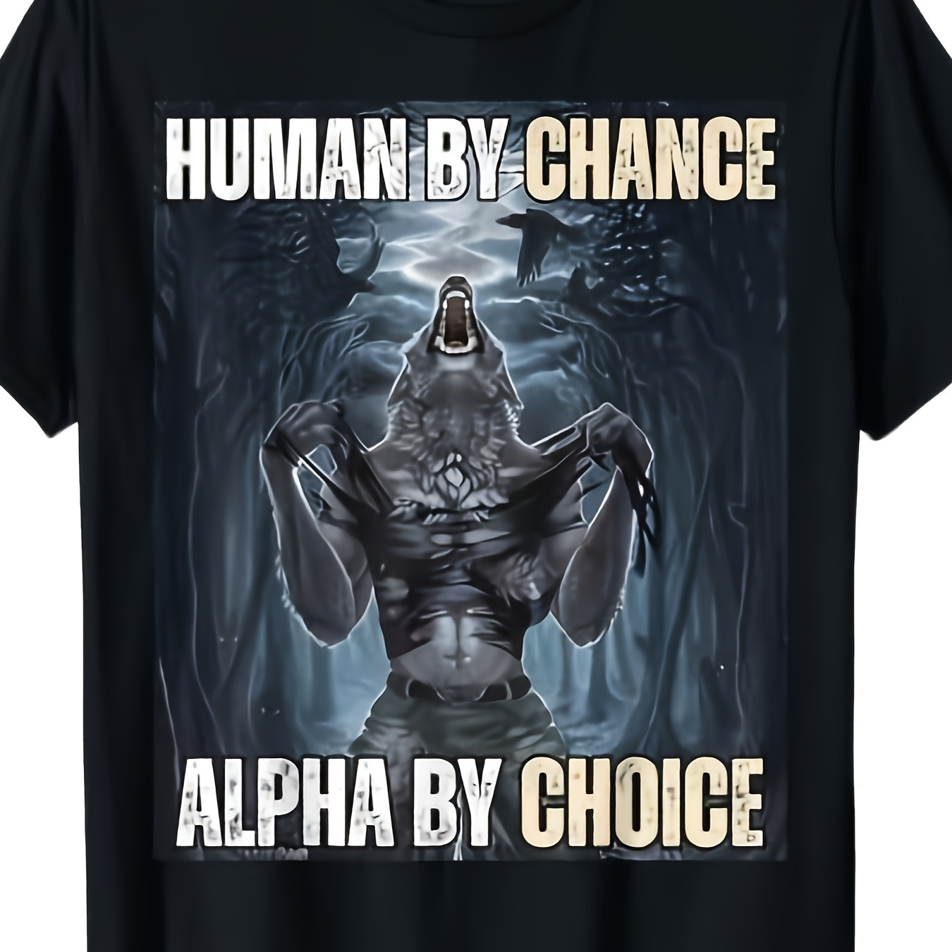 

Human By Funny Wolf Meme T-shirt