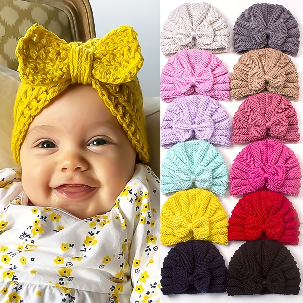 Turbante para bebé, turbante de algodón suave para recién nacido, con flor  grande para bebés, niñas y niños de 0 a 12 meses, accesorios de fotografía