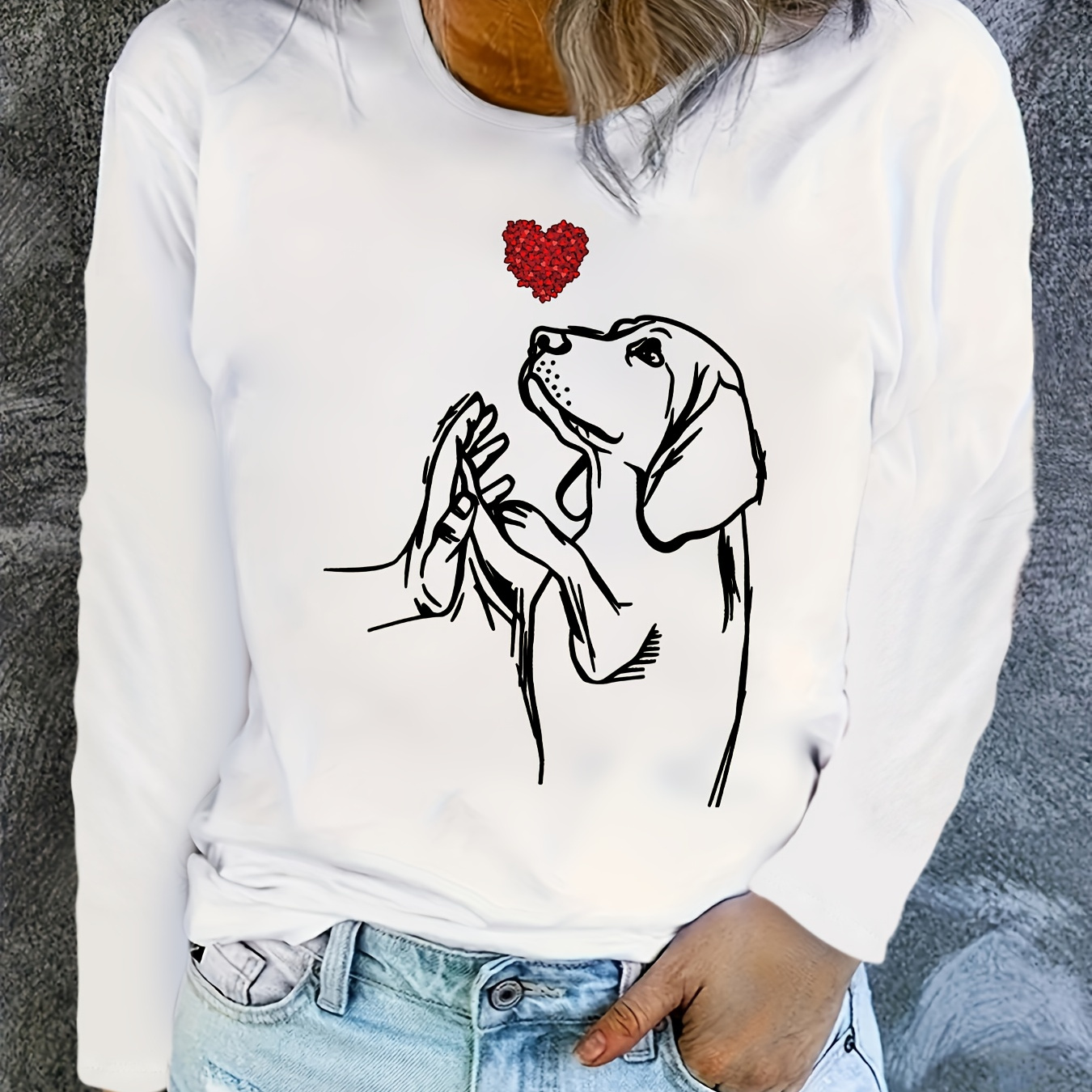 

's Long T- Dog & - , Washable, - For Fall/