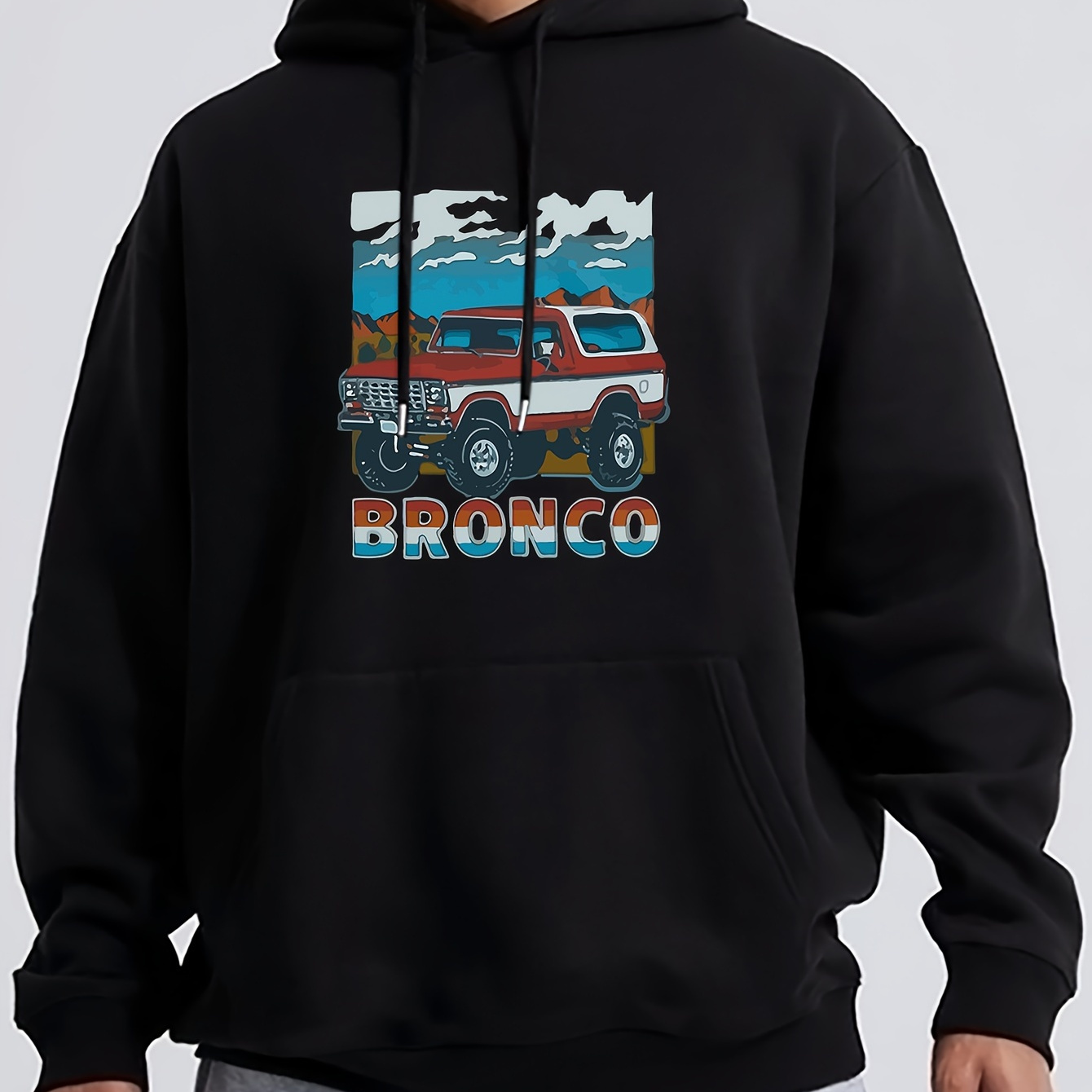 

Men's Hooded Sweatshirt, Fashion Car Pattern Print Fleece Lined Warm Men's Hoodie All-match And Comfortable Men's Clothing