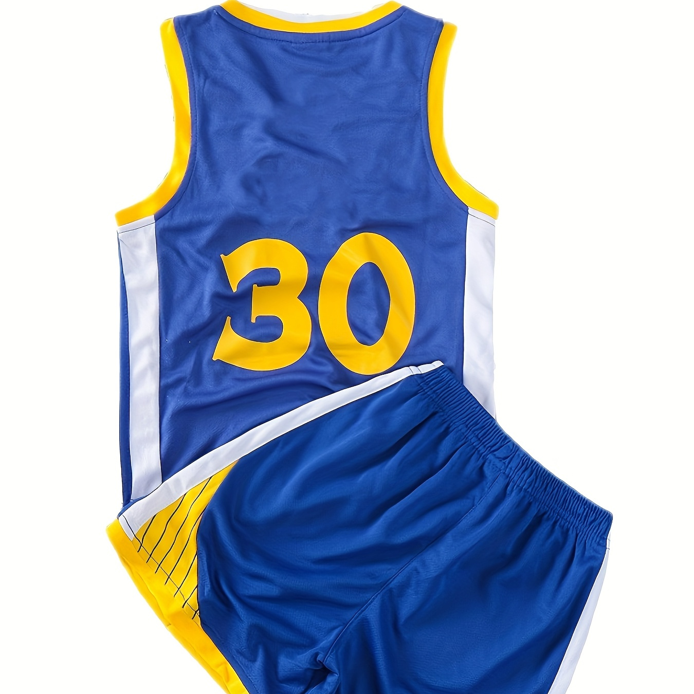 

Boys Girls Basketball Jerseys Set Lightweight Basketball Vest Athletic Shorts Long Socks 3pcs Set Blue 30#, Outdoor