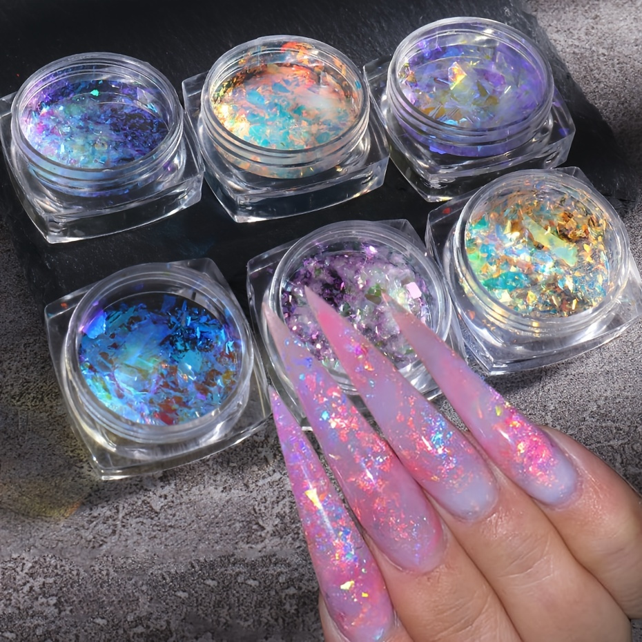 Mixed Pearl Hexagon Chunky - Glitter Pink Mermaid Sequins Nail Art  Decoration 1s