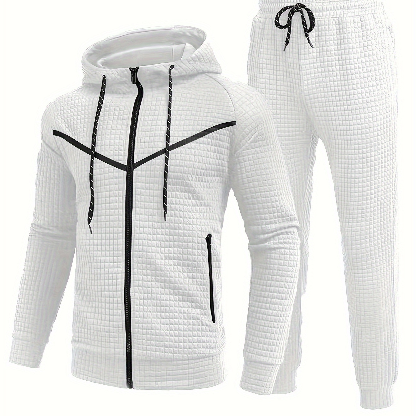 COOFANDY Men's Tracksuits 2 Pieces Waffle Hoodies Sweatsuit Sets Sports Jogging  Suit Set, Whhite, Small : : Clothing, Shoes & Accessories