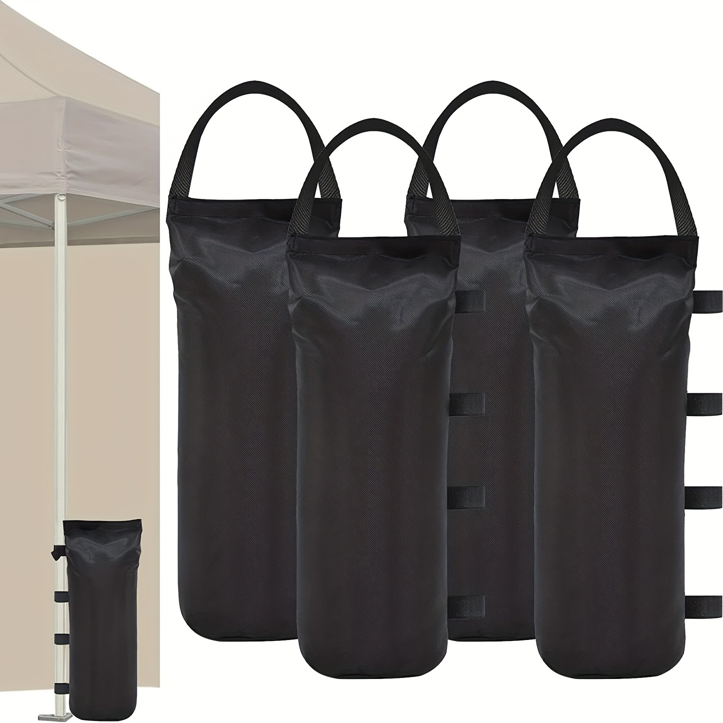 4pcs Weight Capacity 112 LBS Extra Large Pop Up Canopy Weights Sand Bags For Ez Pop Up Canopy Tent Outdoor Instant Canopies, Without Sand, Dark Black