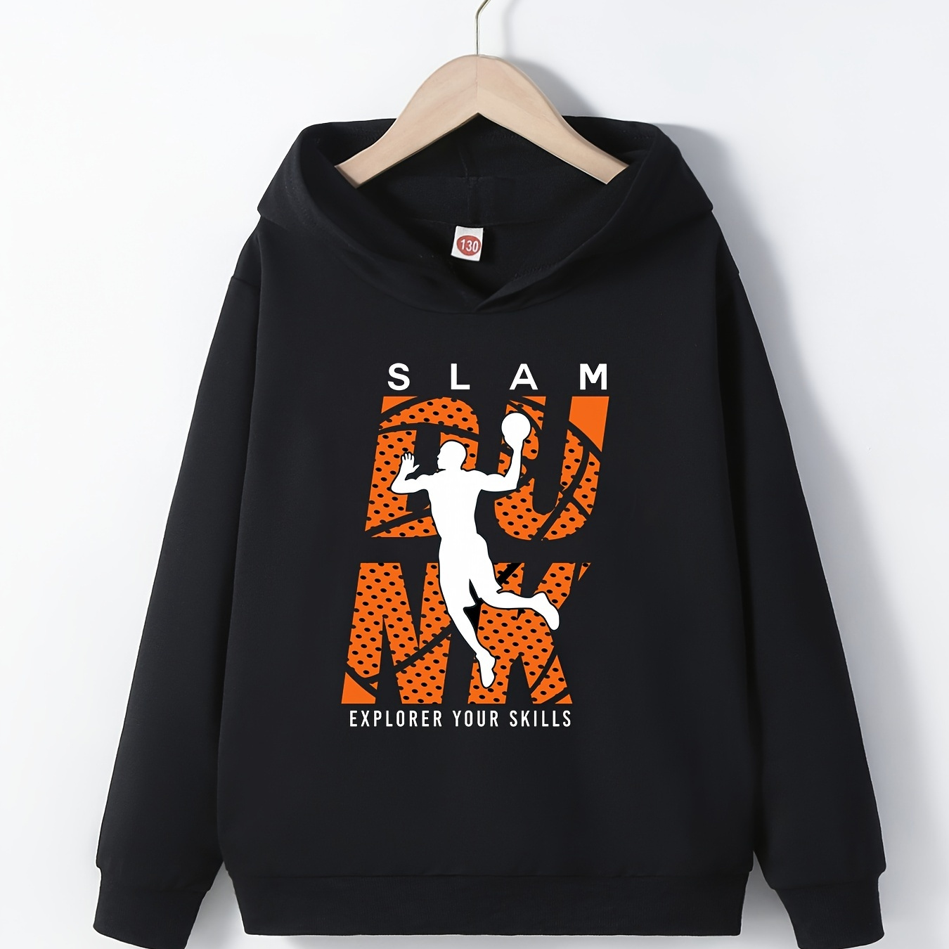 

Cool Basketball Player Print Boys Casual Pullover Long Sleeve Hoodies, Boys Sweatshirt For Spring Fall, Kids Hoodie Tops Outdoor