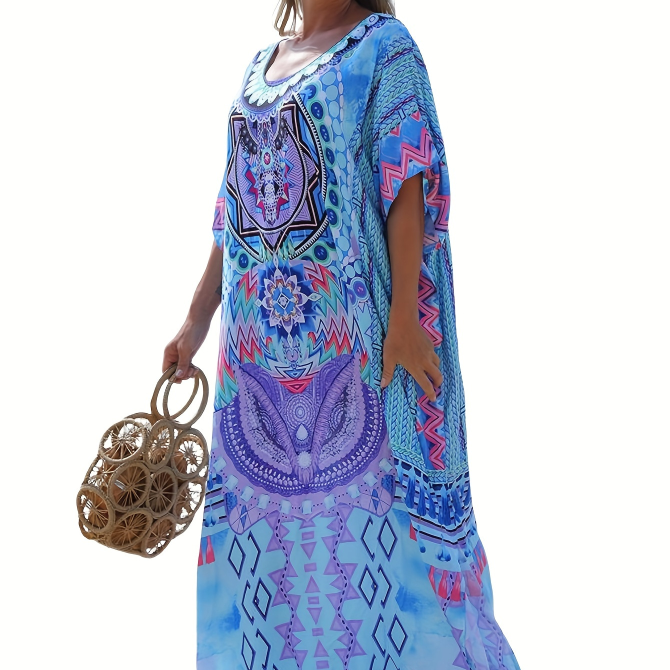 

Size Up, Women's Geo Sleeve V Kaftan Up