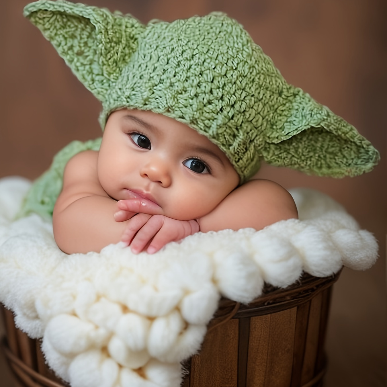 

Space Elf Shape Cute Baby Newborn Knitted Sweater Photography Proms Party Set