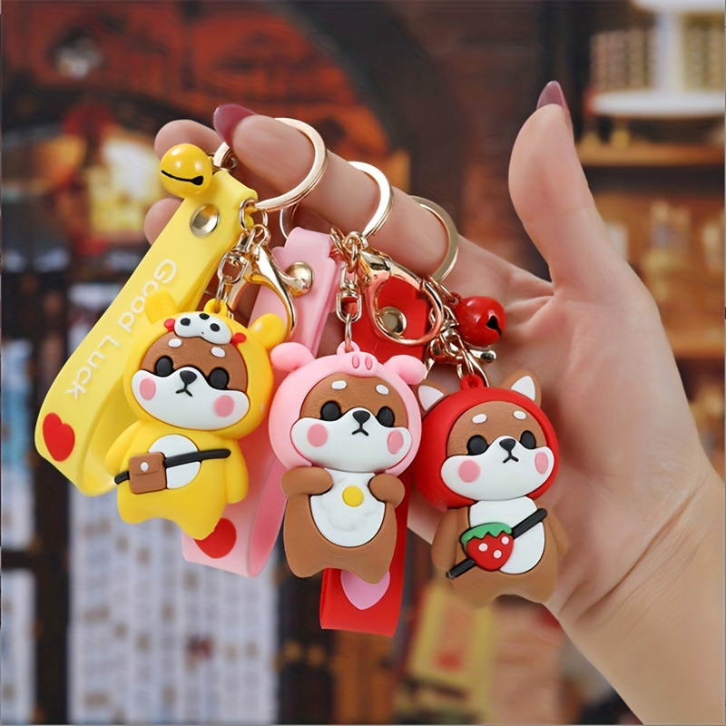 CRIZAN Cute Animal Keychain Key Ring Handbag Bag Charm Car Cell Phone Decor  Ornament