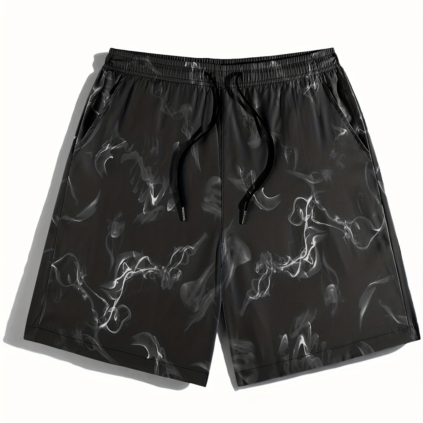 Breathable Men's Swim Trunks with Smoke Graphic Design - Perfect for Summer Beach, Pool, and Surfing