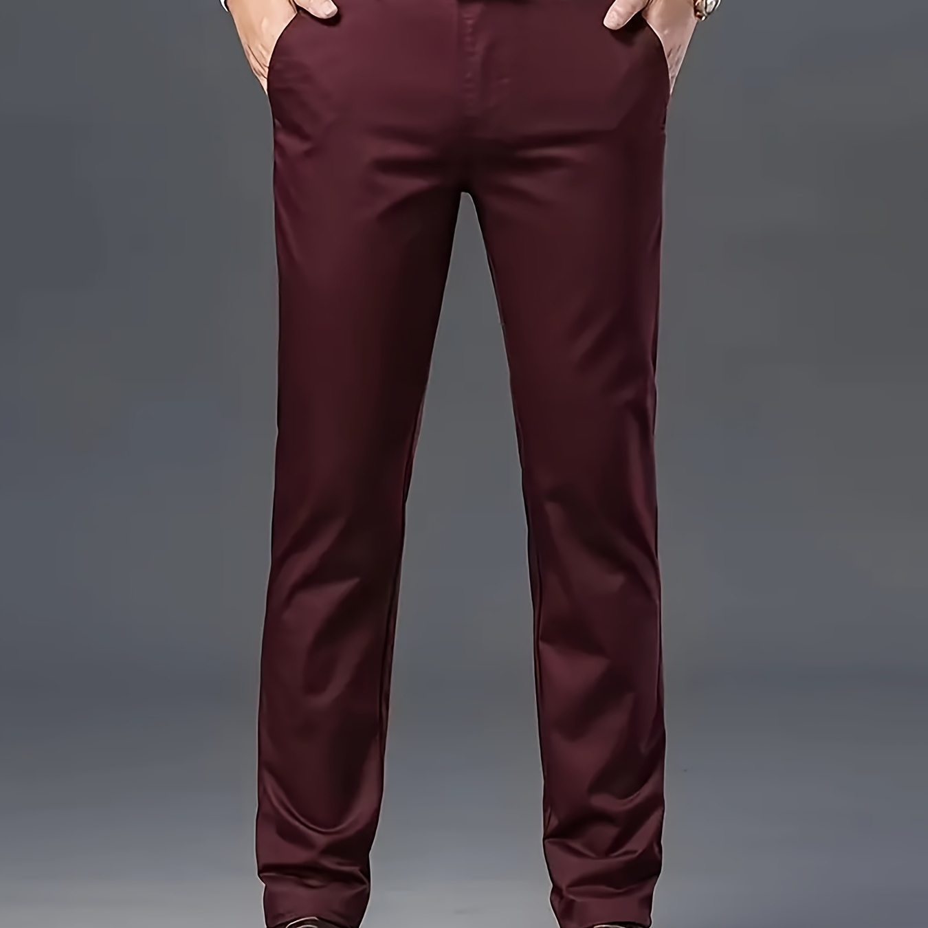 

Men's Sleek Dress Pants - , Lightweight Polyester Trousers With Elegant , Machine Washable, All , Wear|smooth Texture|