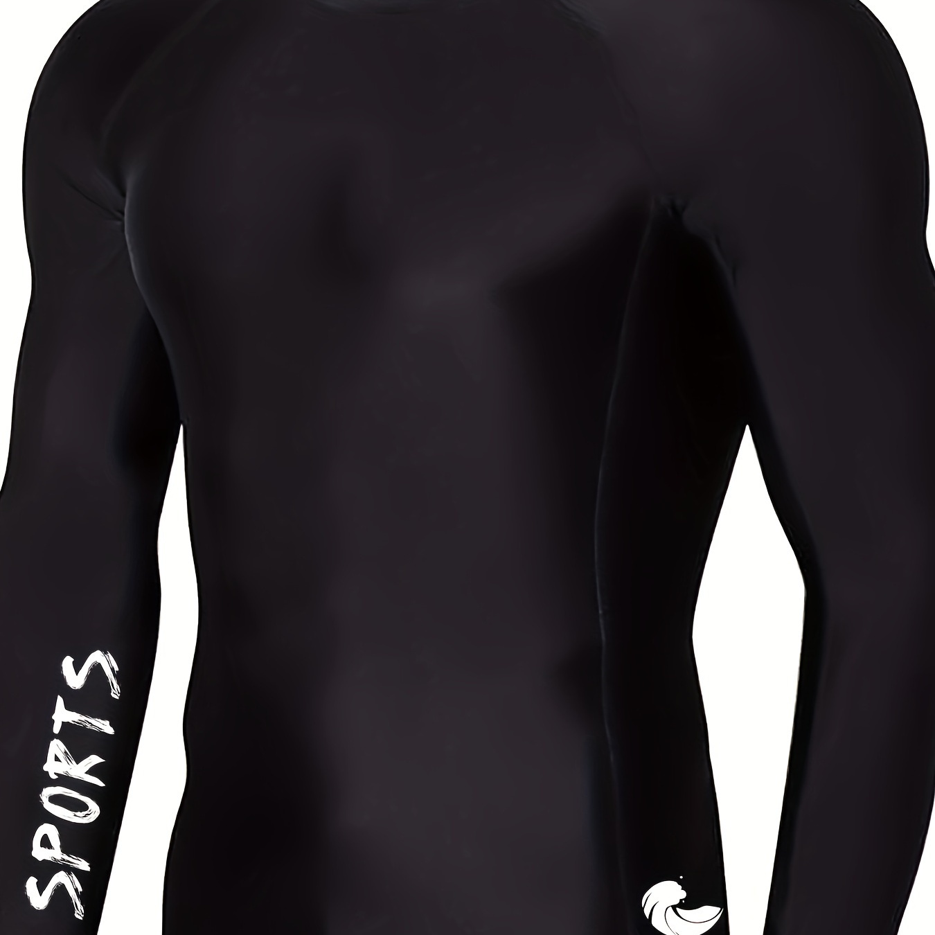 

Long Sleeve Rash Guard With Letter Print For Adult Snorkeling - High Stretch Nylon And Elastane Sports Top