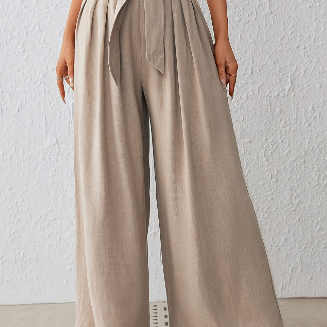 

Solid Wide Leg Pants, Casual Loose Pants For Spring & Summer, Women's Clothing