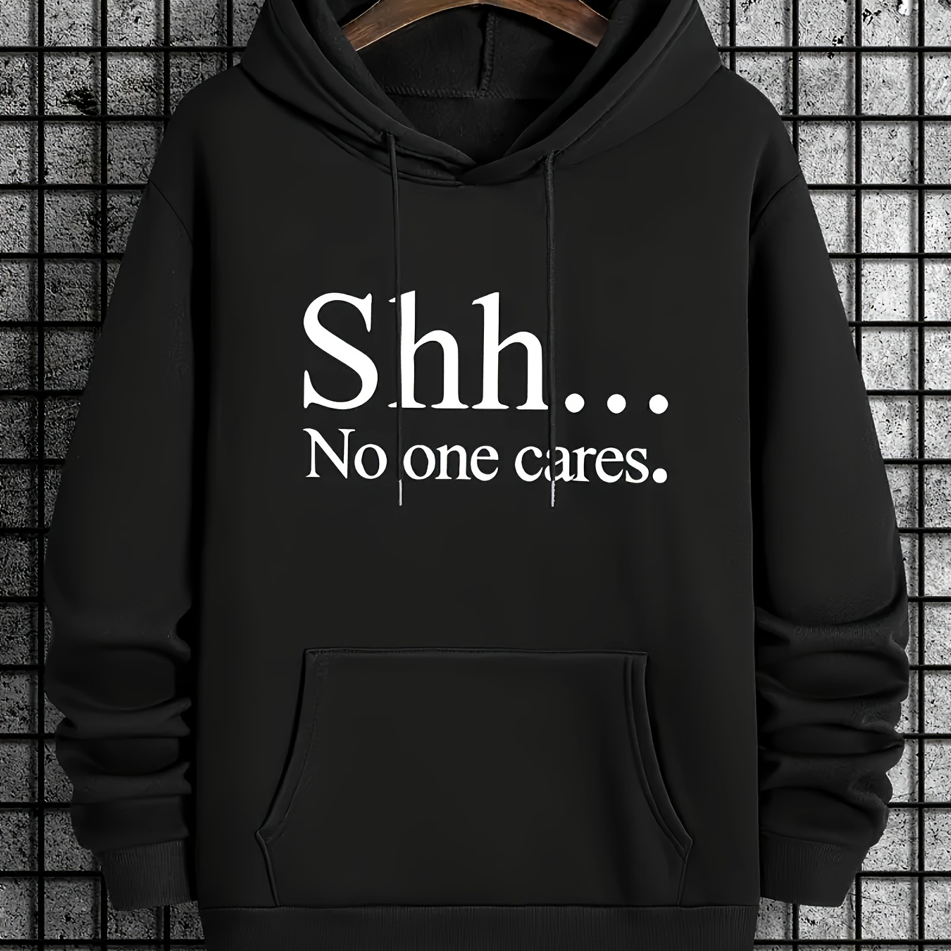 

Alphabet Slogan Pattern Hoodie, Men's Cool Hoodie, Casual Graphic Design Pullover Hoodie And Kangaroo Pocket Street Clothing Autumn And Winter Hoodie