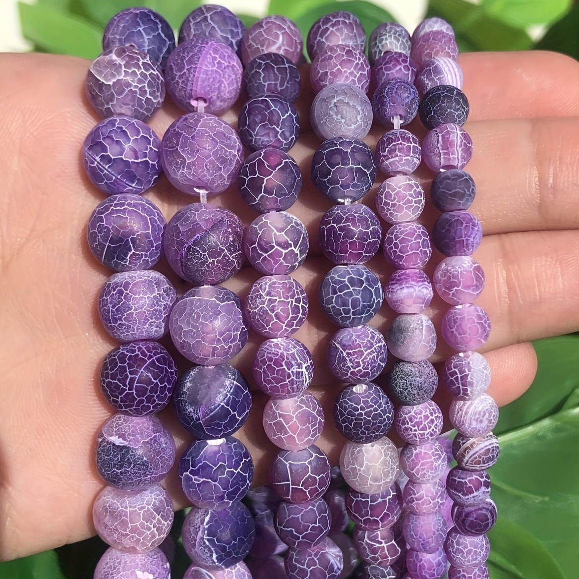 Natural Stone Purple Dragon Vein Loose Beads For Jewelry Making