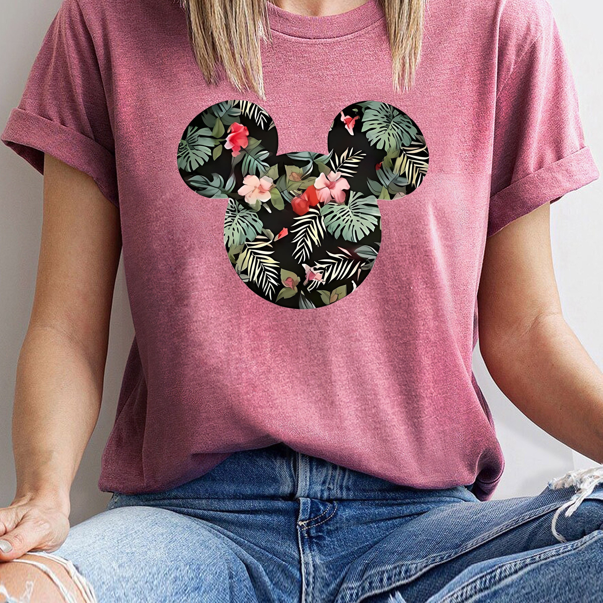 

Women's Summer Simple Cartoon Printed Casual Sports Round Neck Short Sleeve T-shirt