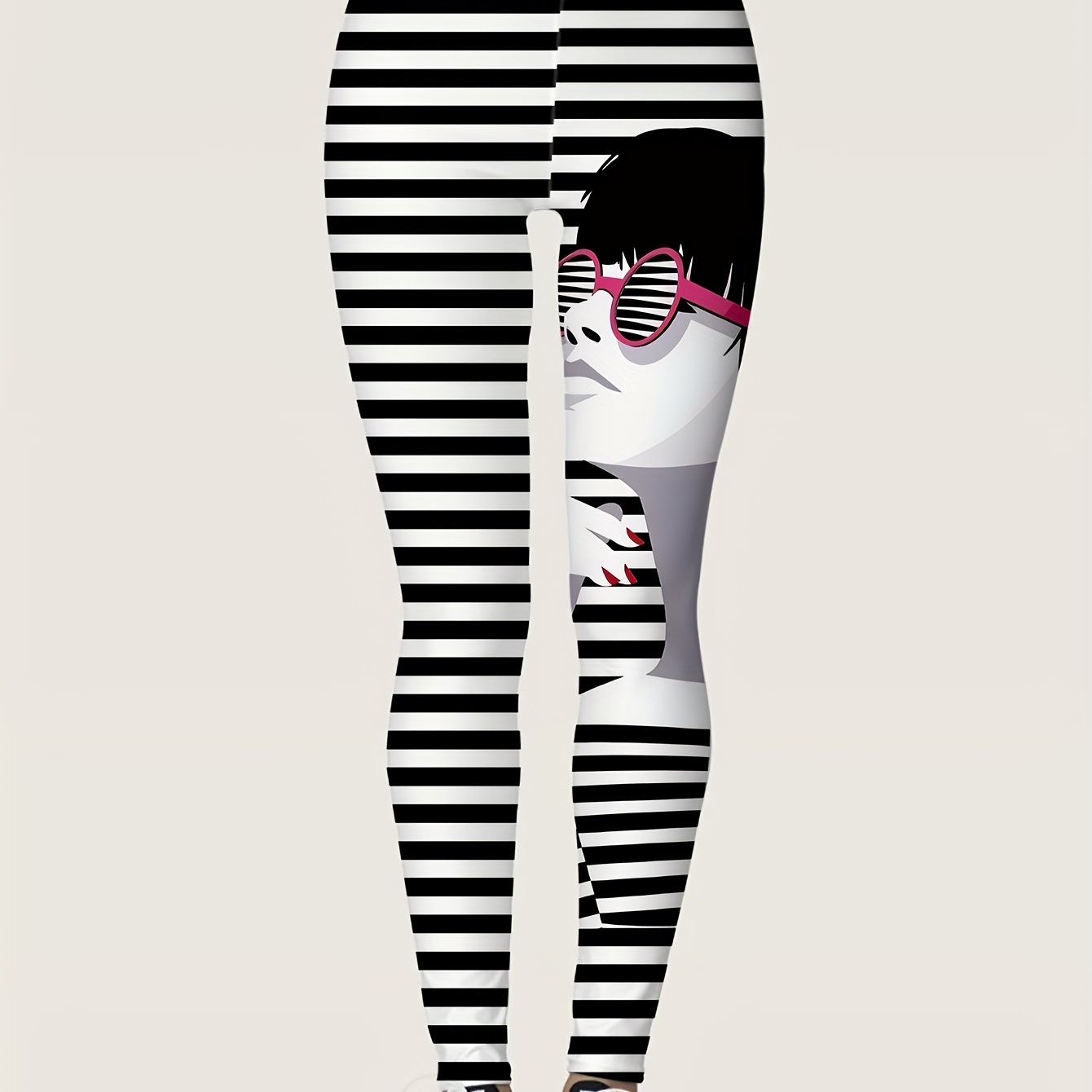 

Women'-soft Stretchy Leggings With Print - Comfortable, For Spring/summer/fall, Machine Washable