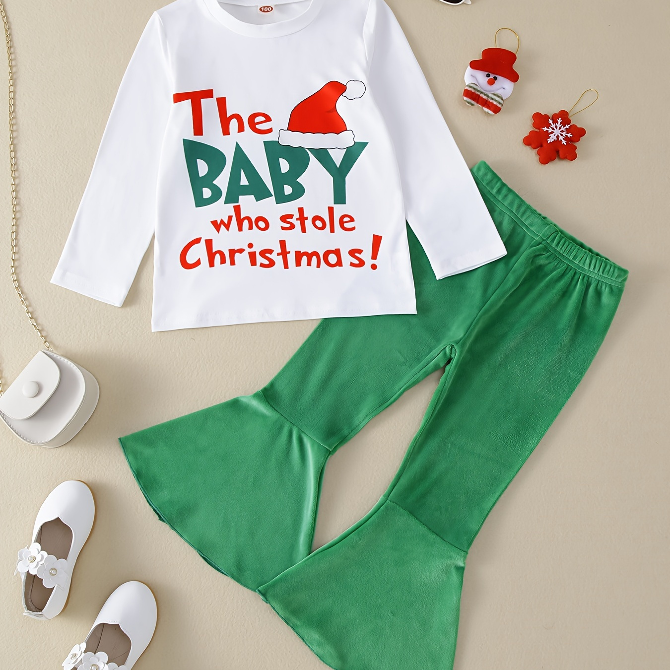 Christmas Outfits Cute Secret Santa Print Pullover Flare - Temu