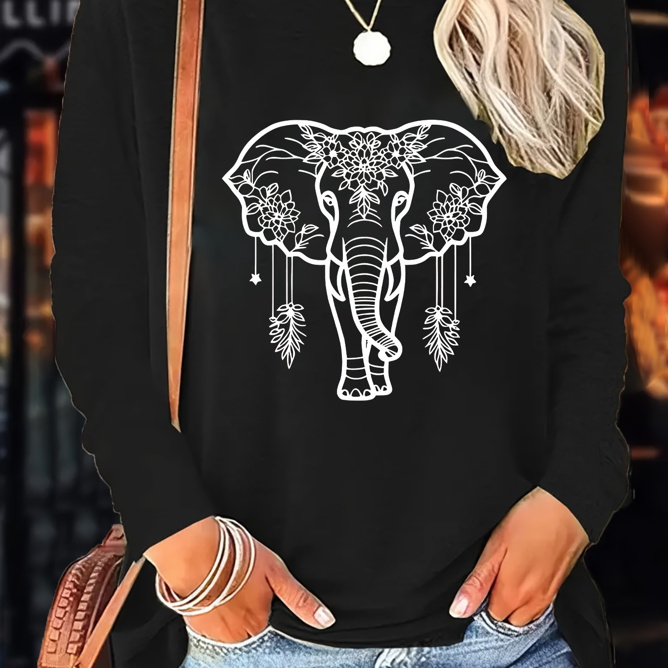 

Women's Casual Long Sleeve T-shirt - Breathable & Comfortable Polyester , Machine Washable